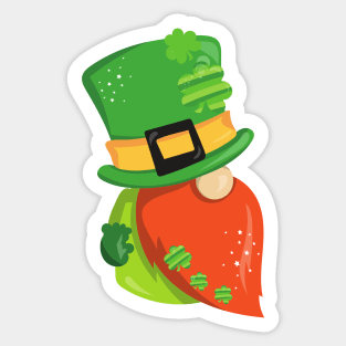 Saint Patrick's Day Gnome, Leprechaun Hat, Clovers Sticker